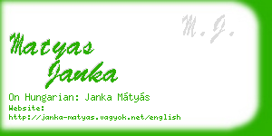 matyas janka business card
